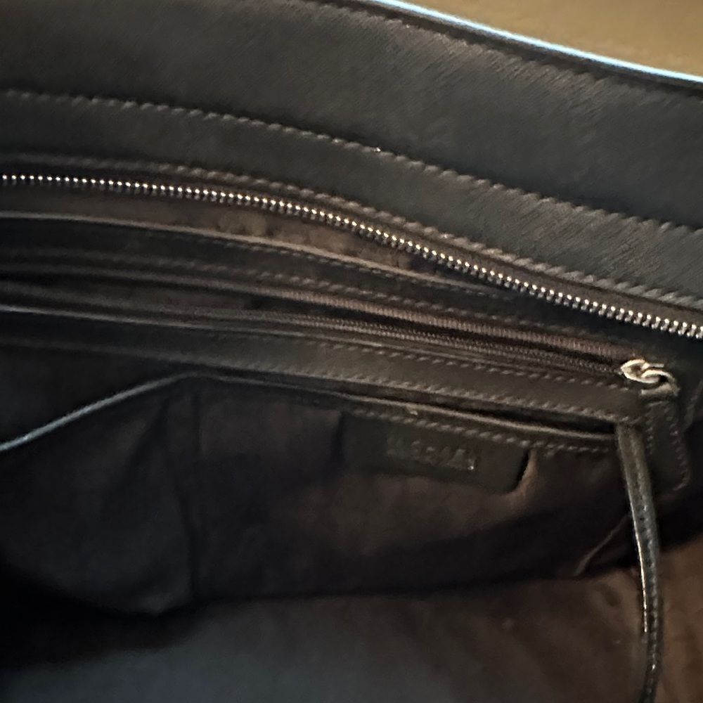Michael Kors Black Satchel with Silver Eyelet Rivet Accents Crossbody Strap - Picture 4 of 8